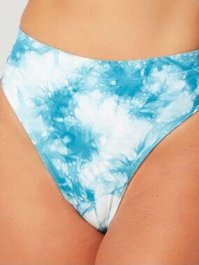 L*Space Bikini Bottom Women's Large Swim Blue Tie-Dye Stretch Swimwear NWOT